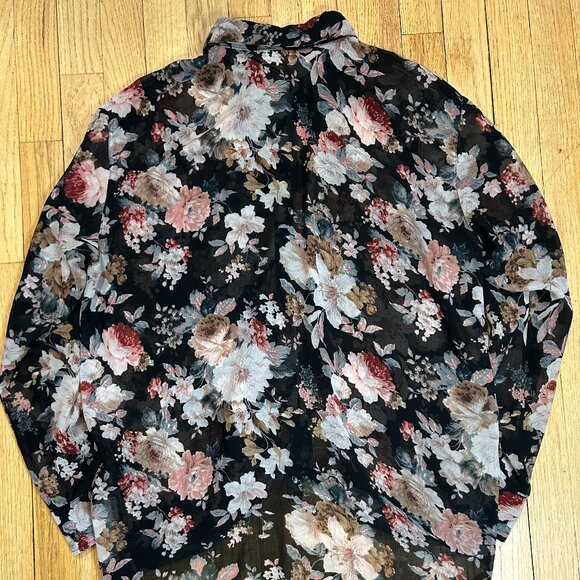 Glamorous Women's Sheer Black Floral Blouse - Picture 2 of 4